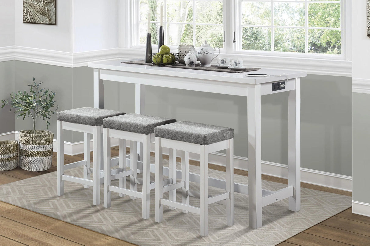 Connected White 4-Piece Pack Counter Height Set by Homelegance at Eve Furniture