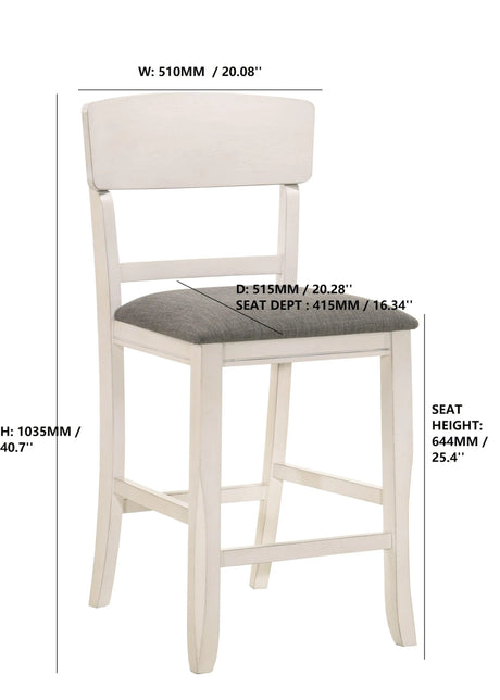 Conner Chalk and Gray Counter Height Chair, Set of 2 by Crown Mark at Eve Furniture