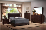 Conner Queen Upholstered Panel Bed Black/Dark Brown