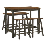 Connie Chestnut/Dark Brown 4-Piece Counter Height Set