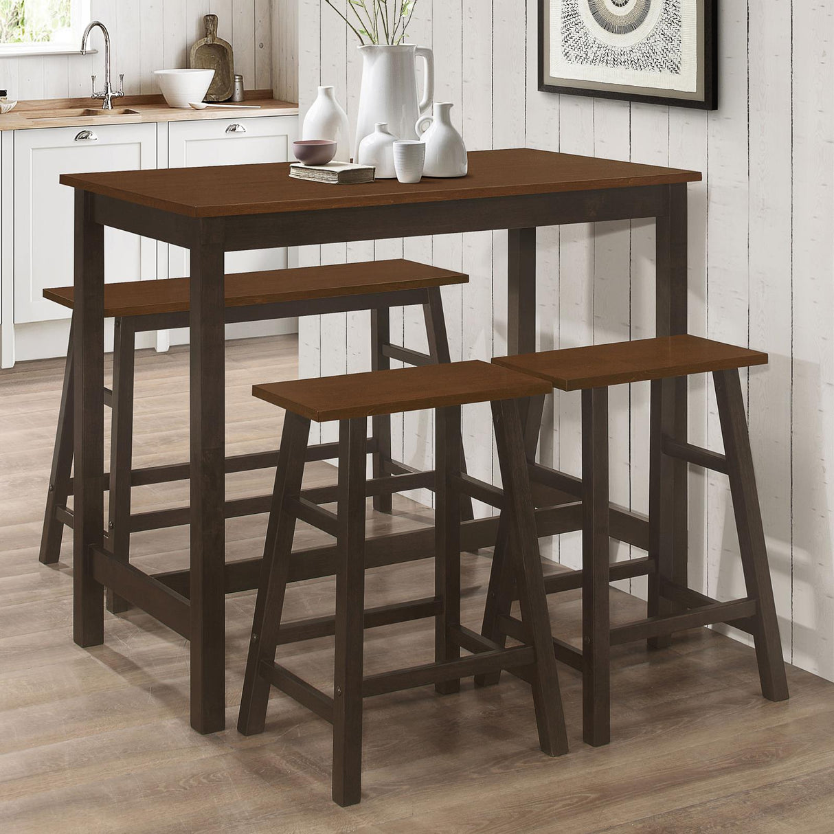 Connie Chestnut/Dark Brown 4-Piece Counter Height Set