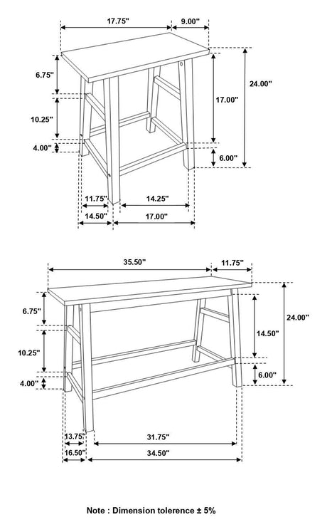 Connie Chestnut/Dark Brown 4-Piece Counter Height Set by Coaster at Eve Furniture