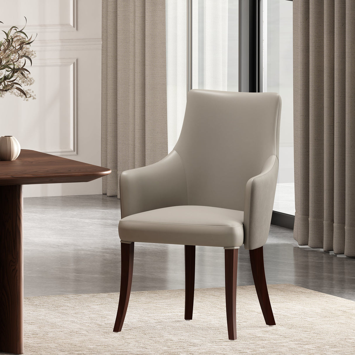 Connie Dining Armchair in Light Grey by Manhattan Comfort at Eve Furniture
