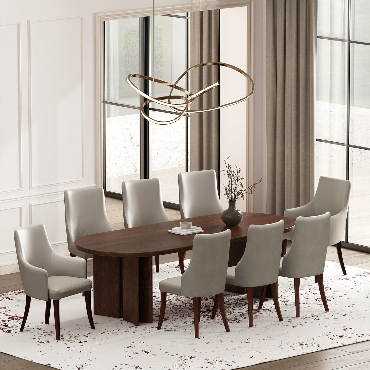 Connie Dining Armchair in Light Grey (set of 2) by Manhattan Comfort at Eve Furniture