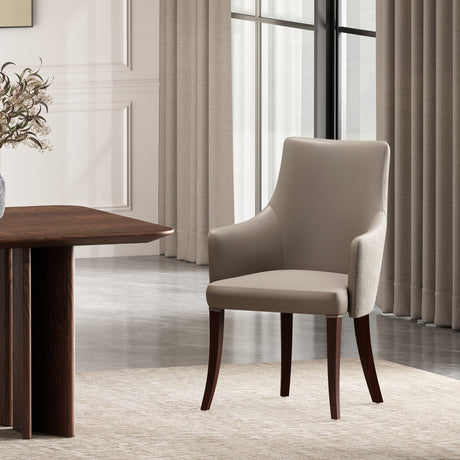Connie Dining Armchair in Taupe by Manhattan Comfort at Eve Furniture