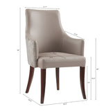 Connie Dining Armchair in Taupe by Manhattan Comfort at Eve Furniture