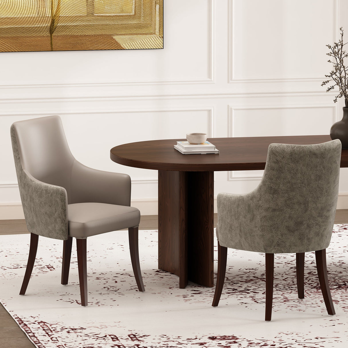 Connie Dining Armchair in Taupe (set of 2) by Manhattan Comfort at Eve Furniture