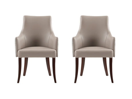 Connie Dining Armchair in Taupe (set of 2) by Manhattan Comfort at Eve Furniture