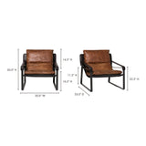 Conno Brownr Leather Club Chair by Moe's Home at Eve Furniture