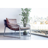 Conno Brownr Leather Club Chair by Moe's Home at Eve Furniture