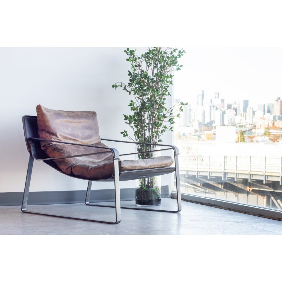 Connor Club Chair Open Road Brown Leather by Moe's Home at Eve Furniture