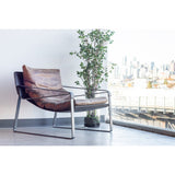 Connor Club Chair Open Road Brown Leather by Moe's Home at Eve Furniture