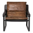 Connor Club Chair Open Road Brown Leather by Moe's Home at Eve Furniture