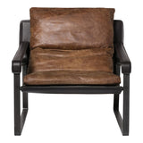 Connor Club Chair Open Road Brown Leather by Moe's Home at Eve Furniture