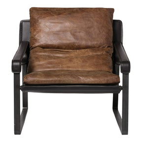 Connor Club Chair Open Road Brown Leather by Moe's Home at Eve Furniture