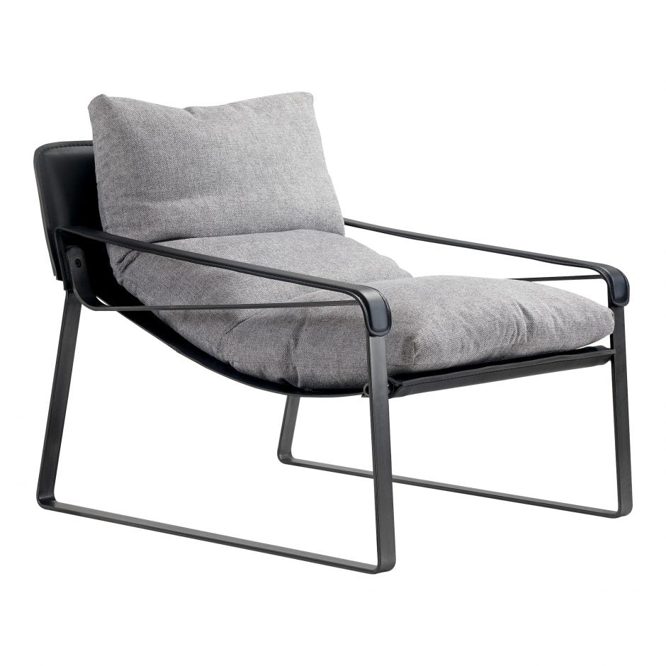 Connor Club Chair - Snowfolds Grey by Moe's Home at Eve Furniture