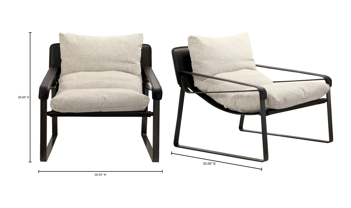 Connor Club Chair - White by Moe's Home at Eve Furniture