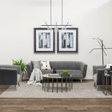 Connor II Black Metal Glass Globe Three Light Floor Lamp by Mercana at Eve Furniture
