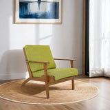 Connor Solid Wood Linen Lounge Chair - Pistachio Green by Ashcroft Furniture at Eve Furniture
