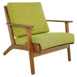 Connor Solid Wood Linen Lounge Chair - Pistachio Green by Ashcroft Furniture at Eve Furniture