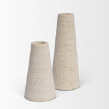 Cono Off-White Marble Cone Shaped Candle Holders (Set of 2) by Mercana at Eve Furniture