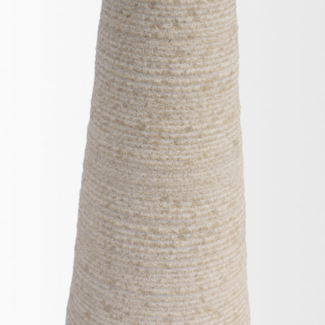 Cono Off-White Marble Cone Shaped Candle Holders (Set of 2) by Mercana at Eve Furniture
