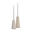 Cono Off-White Marble Cone Shaped Candle Holders (Set of 2) by Mercana at Eve Furniture