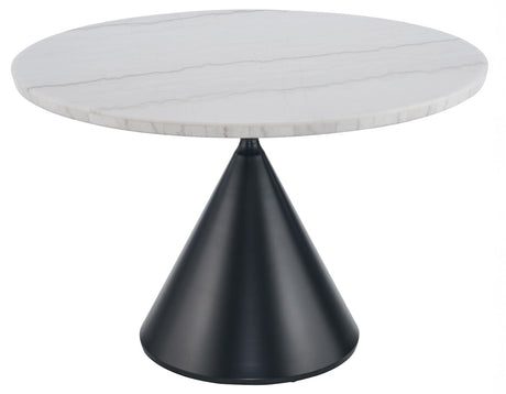 Conrad Black/White Round Marble Top Dining Room Set by Steve Silver at Eve Furniture