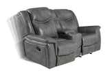 Conrad Gray Upholstered Motion Loveseat Cool by Coaster at Eve Furniture