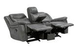 Conrad Gray Upholstered Motion Loveseat Cool by Coaster at Eve Furniture