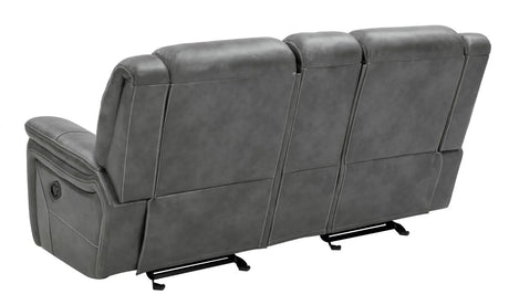 Conrad Gray Upholstered Motion Loveseat Cool by Coaster at Eve Furniture
