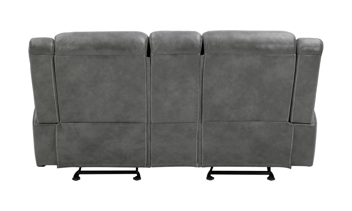 Conrad Gray Upholstered Motion Loveseat Cool by Coaster at Eve Furniture