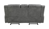 Conrad Gray Upholstered Motion Loveseat Cool by Coaster at Eve Furniture