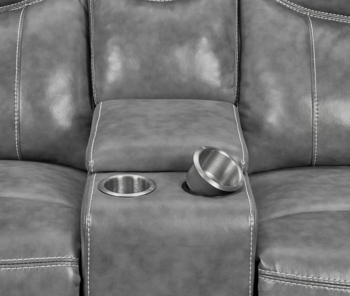 Conrad Gray Upholstered Motion Loveseat Cool by Coaster at Eve Furniture
