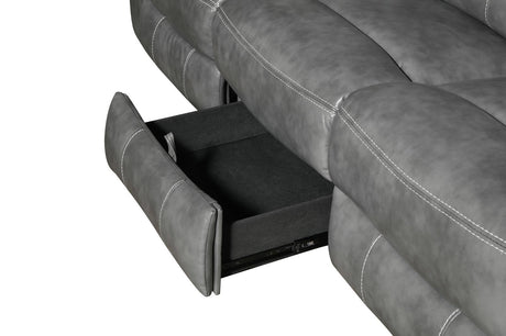 Conrad Gray Upholstered Motion Sofa Cool by Coaster at Eve Furniture