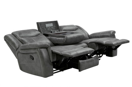 Conrad Gray Upholstered Motion Sofa Cool by Coaster at Eve Furniture