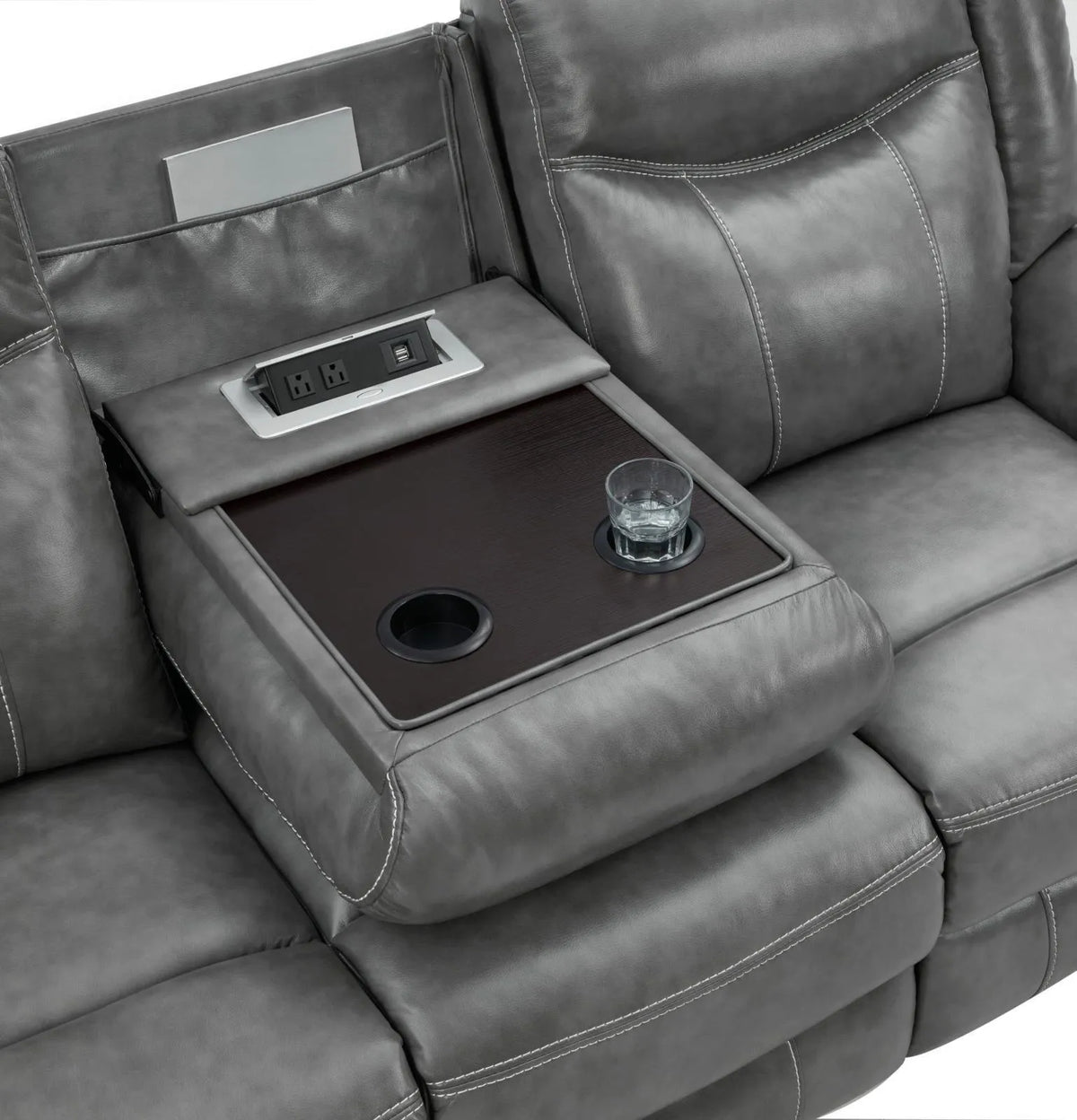 Conrad Gray Upholstered Motion Sofa Cool by Coaster at Eve Furniture