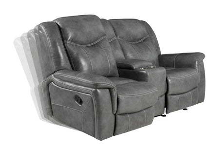 Conrad Gray Upholstered Padded Arm Reclining Living Room Set by Coaster at Eve Furniture