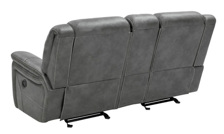 Conrad Gray Upholstered Padded Arm Reclining Living Room Set by Coaster at Eve Furniture