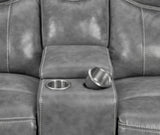 Conrad Gray Upholstered Padded Arm Reclining Living Room Set by Coaster at Eve Furniture