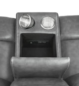 Conrad Gray Upholstered Padded Arm Reclining Living Room Set by Coaster at Eve Furniture