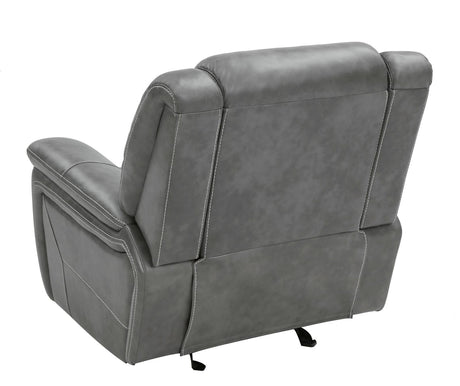 Conrad Gray Upholstered Padded Arm Reclining Living Room Set by Coaster at Eve Furniture