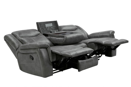 Conrad Gray Upholstered Padded Arm Reclining Living Room Set by Coaster at Eve Furniture