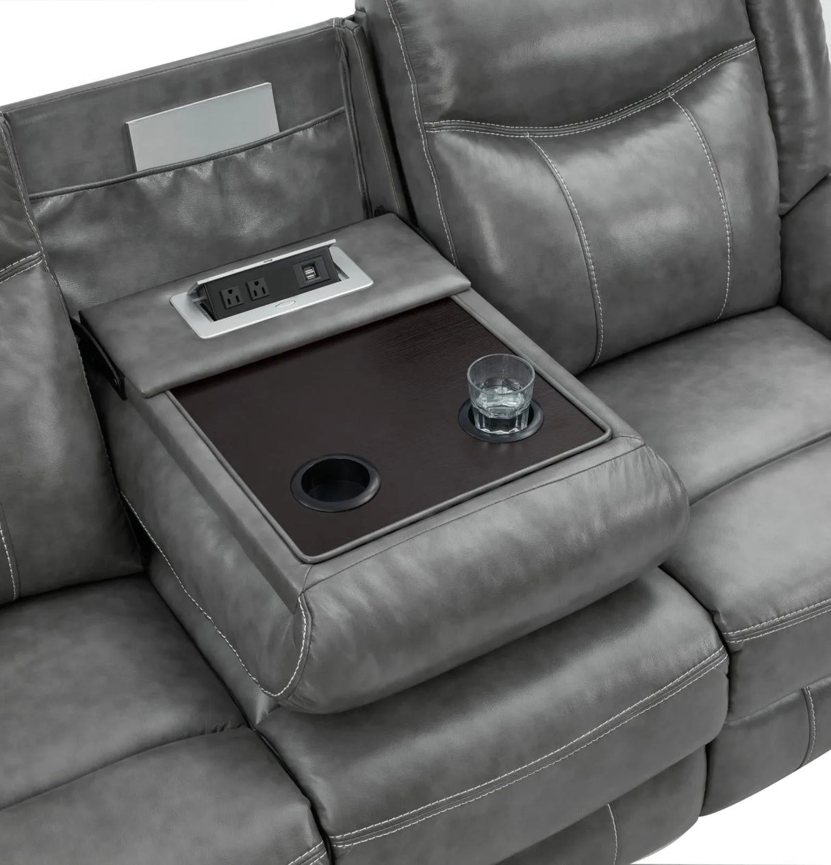 Conrad Gray Upholstered Padded Arm Reclining Living Room Set by Coaster at Eve Furniture