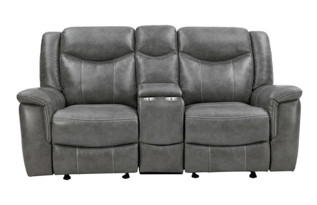 Conrad Grey 2-piece Upholstered Padded Arm Motion Sofa Set by Coaster at Eve Furniture