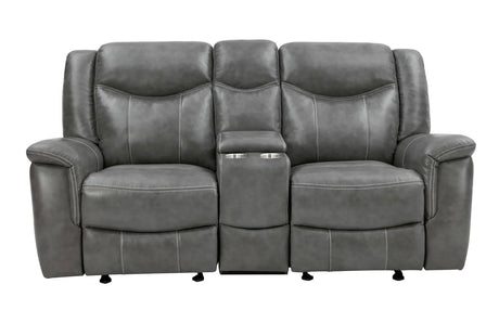 Conrad Grey 2-piece Upholstered Padded Arm Motion Sofa Set by Coaster at Eve Furniture