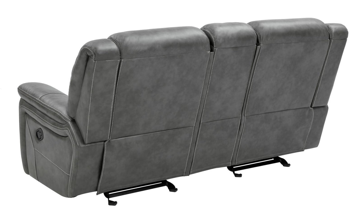 Conrad Grey 2-piece Upholstered Padded Arm Motion Sofa Set by Coaster at Eve Furniture
