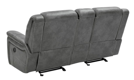 Conrad Grey 2-piece Upholstered Padded Arm Motion Sofa Set by Coaster at Eve Furniture