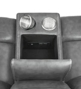 Conrad Grey 2-piece Upholstered Padded Arm Motion Sofa Set by Coaster at Eve Furniture