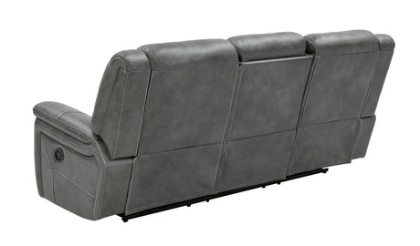 Conrad Grey 2-piece Upholstered Padded Arm Motion Sofa Set by Coaster at Eve Furniture